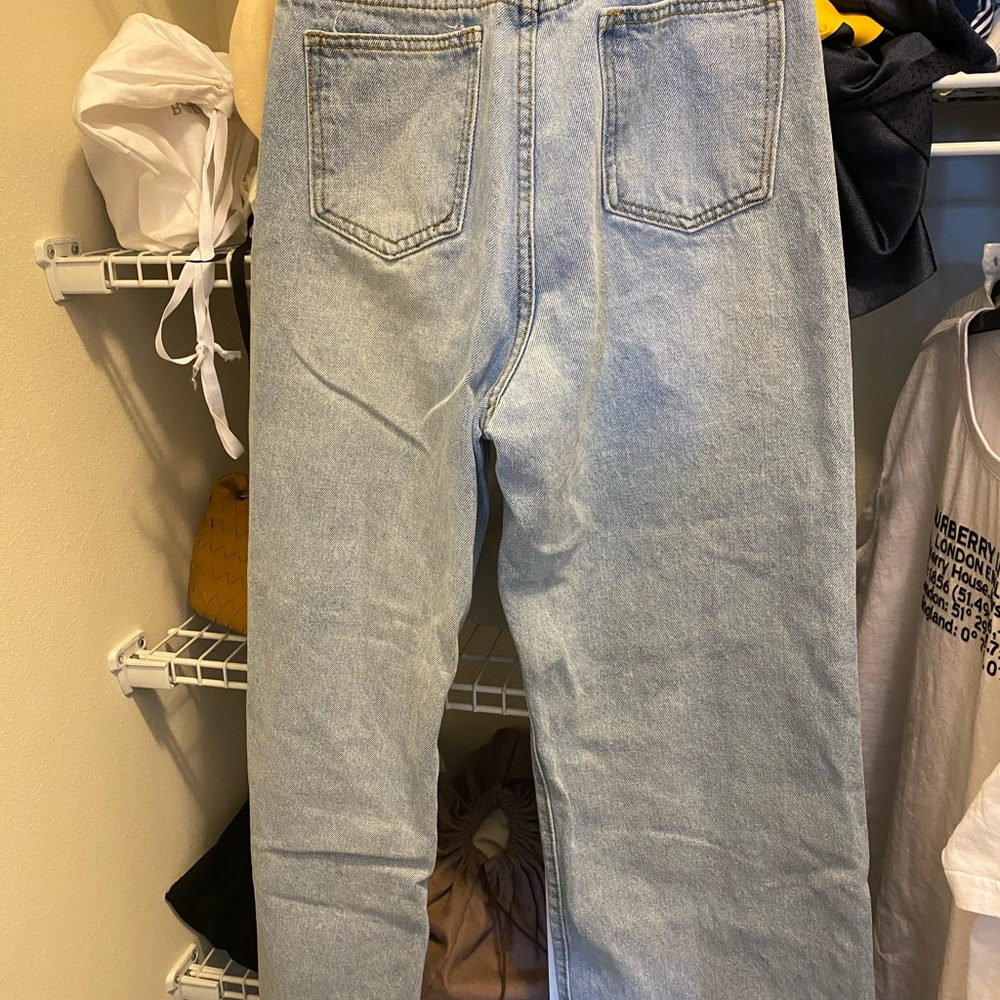 Faded Wash Wide-Leg Jeans View 3